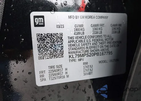 2023 Chevrolet Trailblazer Fwd Lt z USA, uszkodzony, nr VIN KL79MPS20PB167795